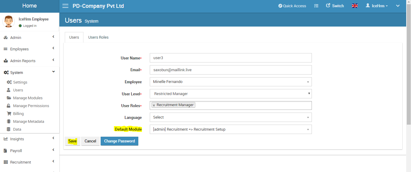 User Permissions