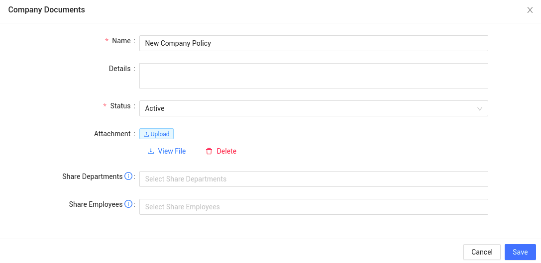 How to Change the Visibility of A Company Document