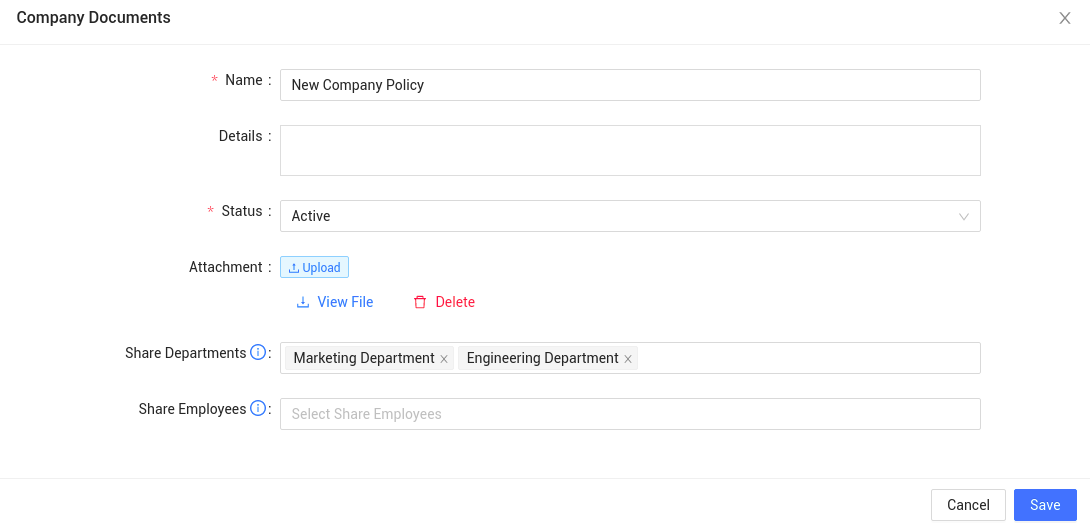 How to Change the Visibility of A Company Document