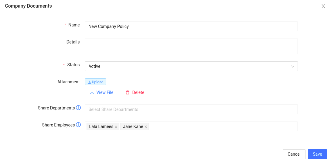 How to Change the Visibility of A Company Document