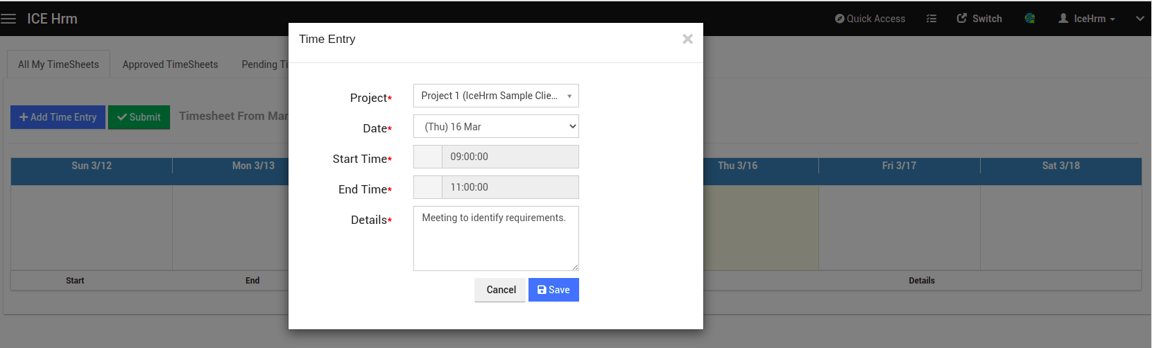 Understanding Time Sheets in IceHrm