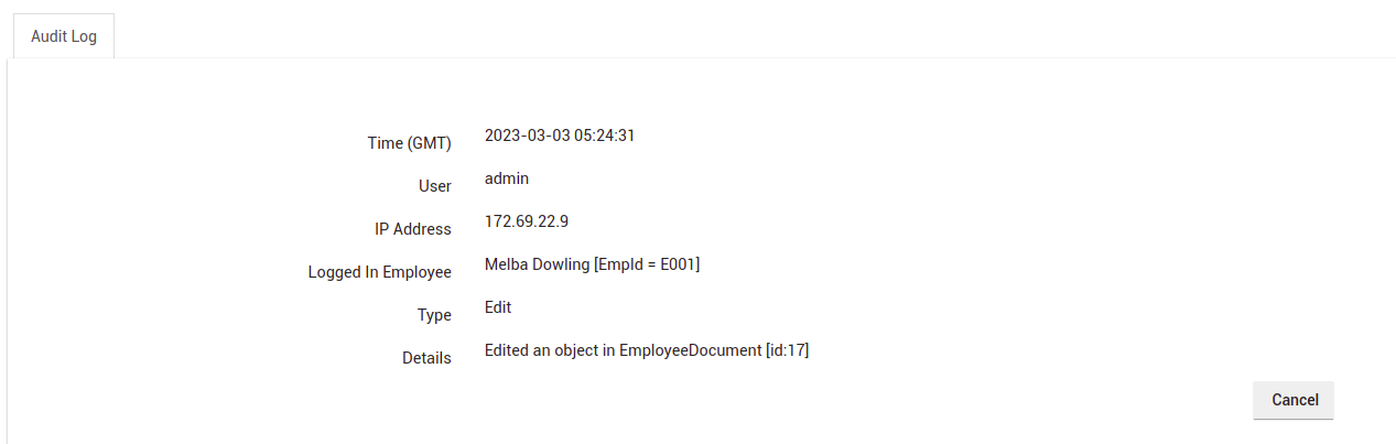 Understanding Audit Log in IceHrm