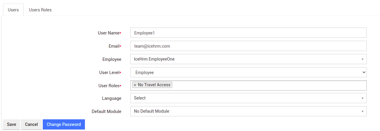 Denying Access to A Module in IceHrm