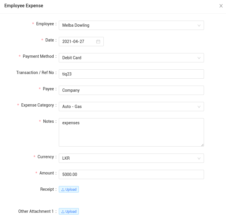 Adding Employee Expenses As An Admin in IceHrm