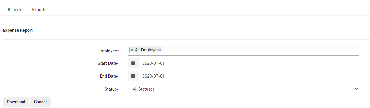 Generating an Expense Report in IceHrm