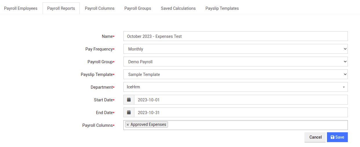 Using Approved Expenses For Payroll in IceHrm