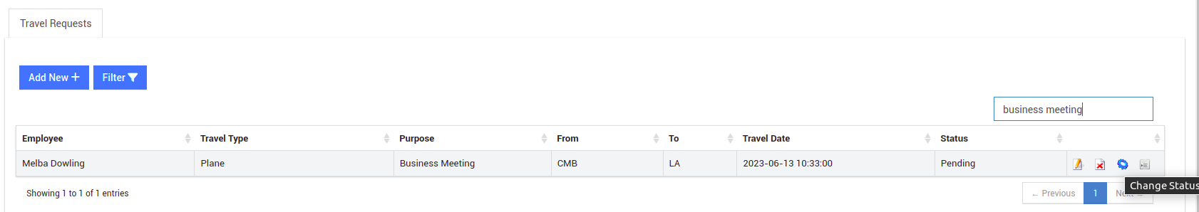 How to approve a travel request as an admin?